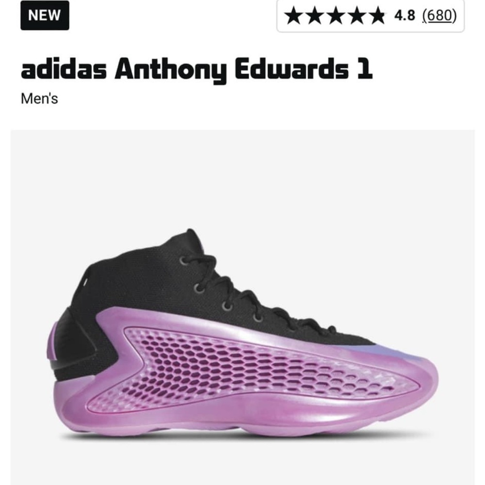 Anthony Edwards Adidas Basketball Shoes Size 10 Men